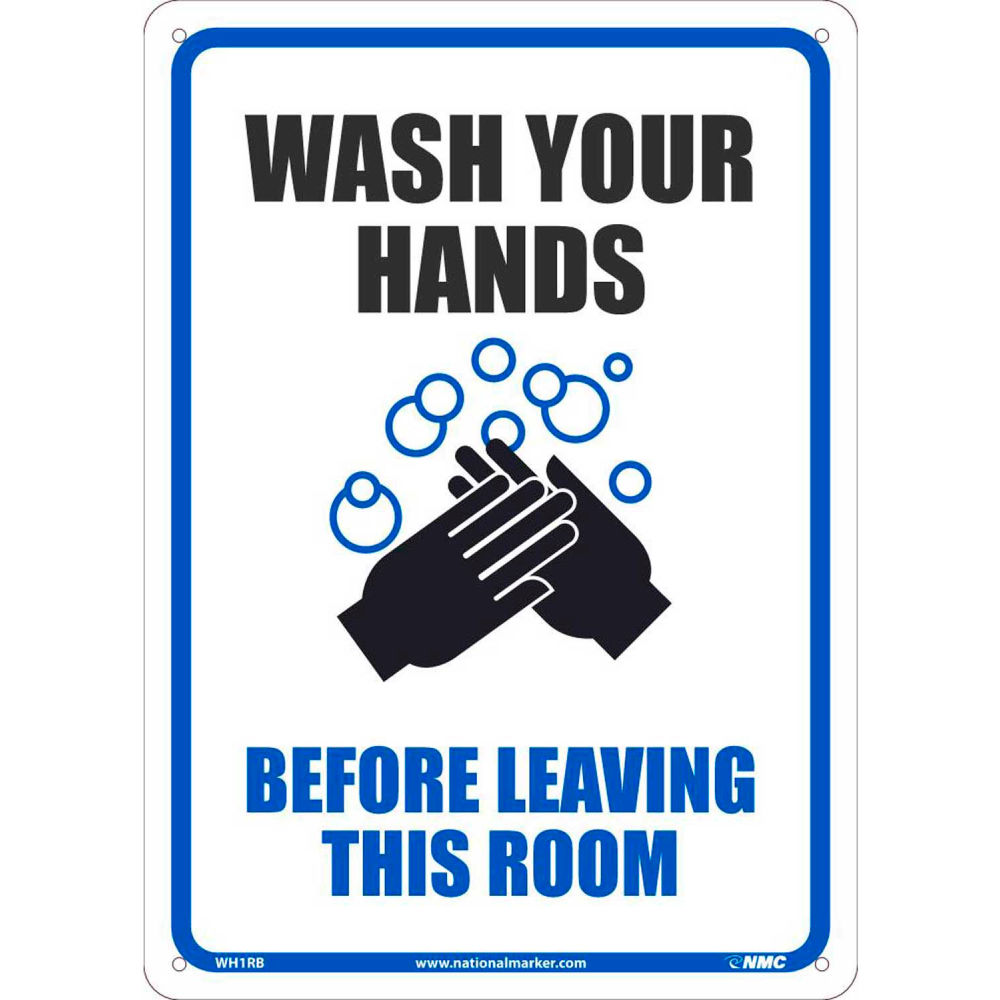 B2354857 Wash Your Hands Before Leaving This Room Sign Plastic - 10 x 14 in.