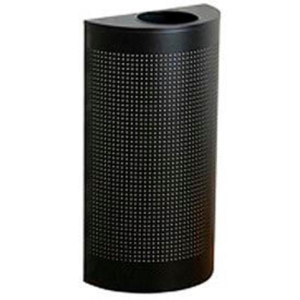 Silhouette Steel Half Round Trash Can - Black - 12 Gallon - Sleek Design