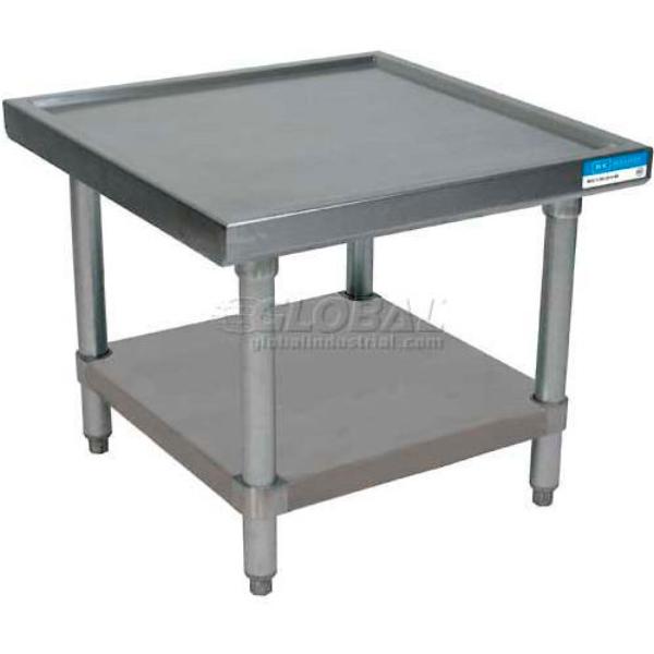 B899471 34 x 24 in. 14 Gauge 304 Stainless Steel Top Machine Stand with Round Tubular Leg, Silver