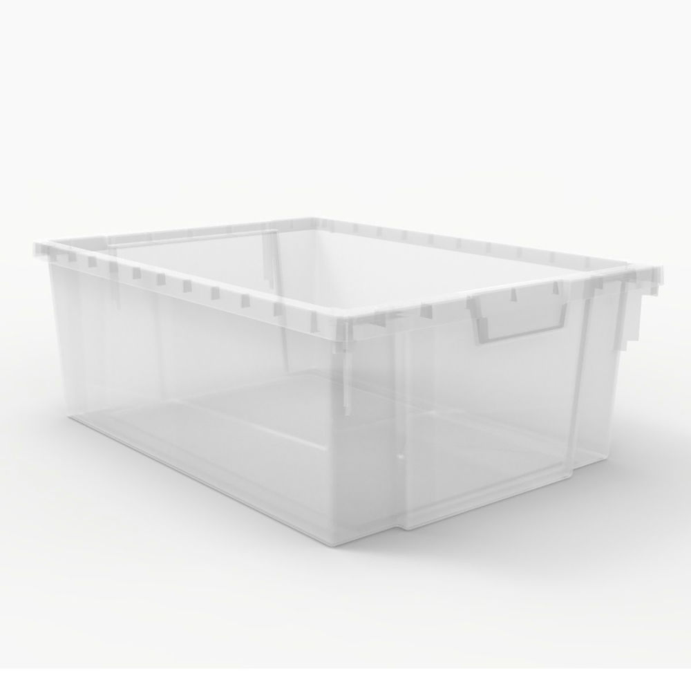 B2955964 12.25 x 16.75 x 6 in. Polypropylene Stackable Storage Bins 4 Large 20 lbs Bin Cap, Clear