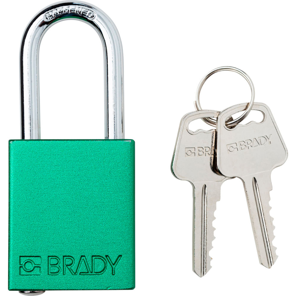 B3113136 Safety Lockout Padlock - Keyed Different 1.5 in. Aluminum & Steel, Green