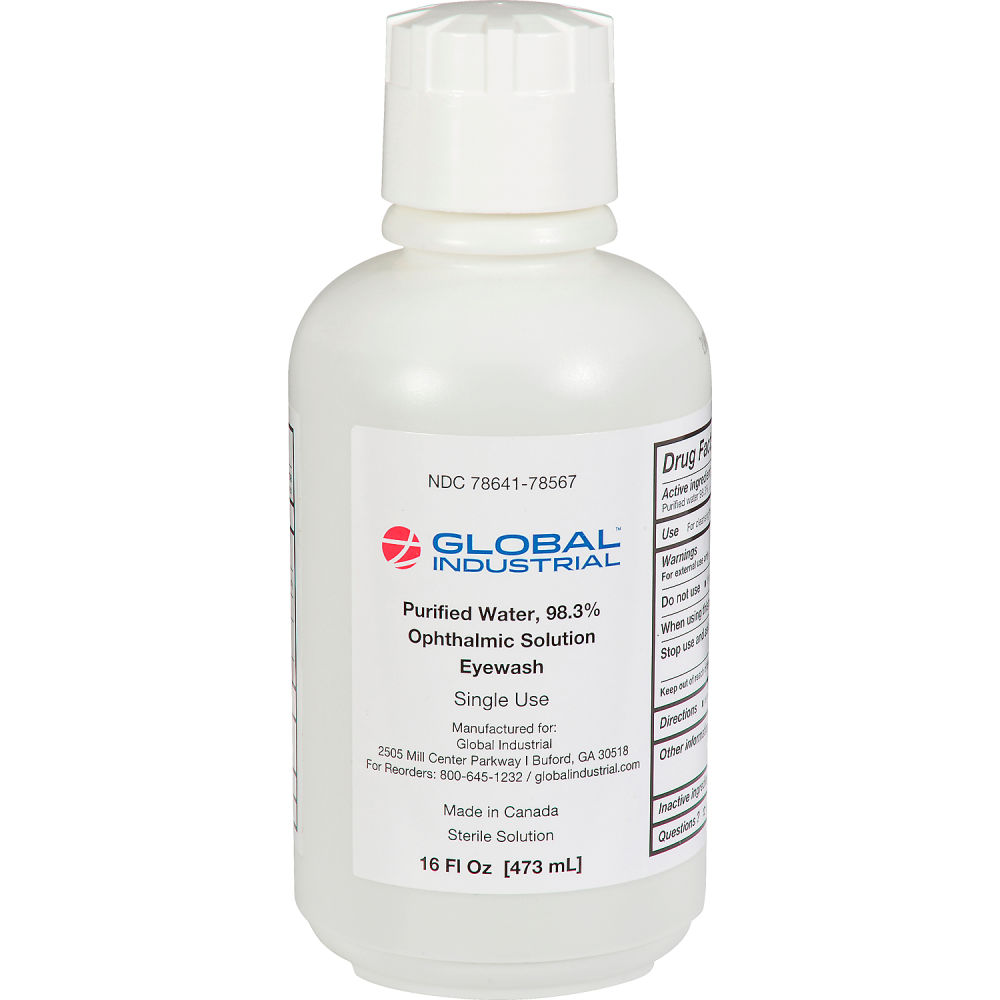 Eyewash Solution, 16 oz. Bottle, For Models 708569SS and 708569DS
