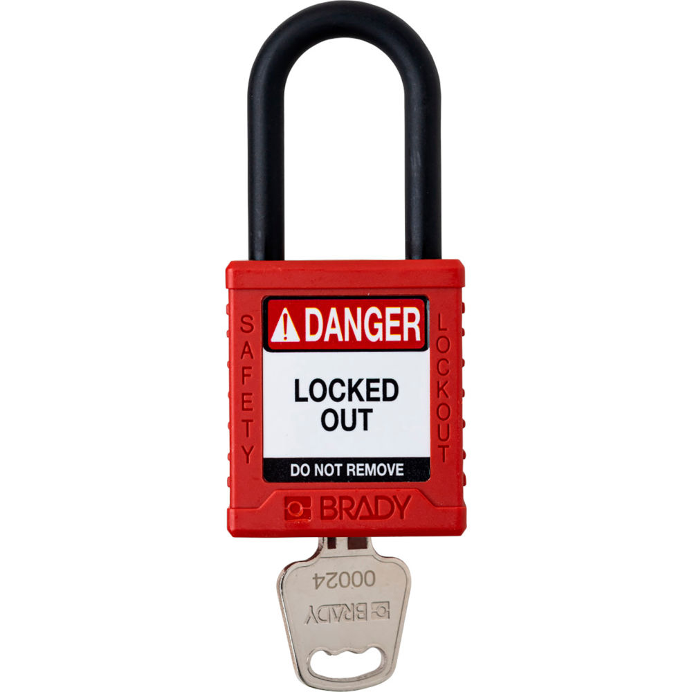 B3113113 Safety Lockout Padlock - Keyed Different 1.5 in. Plastic & Nylon, Red
