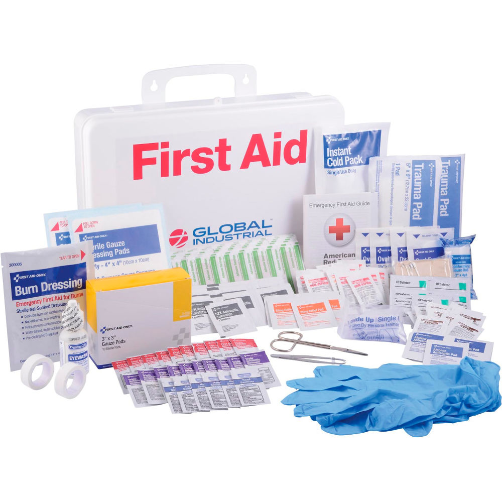 Global Industrial 761289A First Aid Kit 50 Person ANSI Compliant Plastic Case