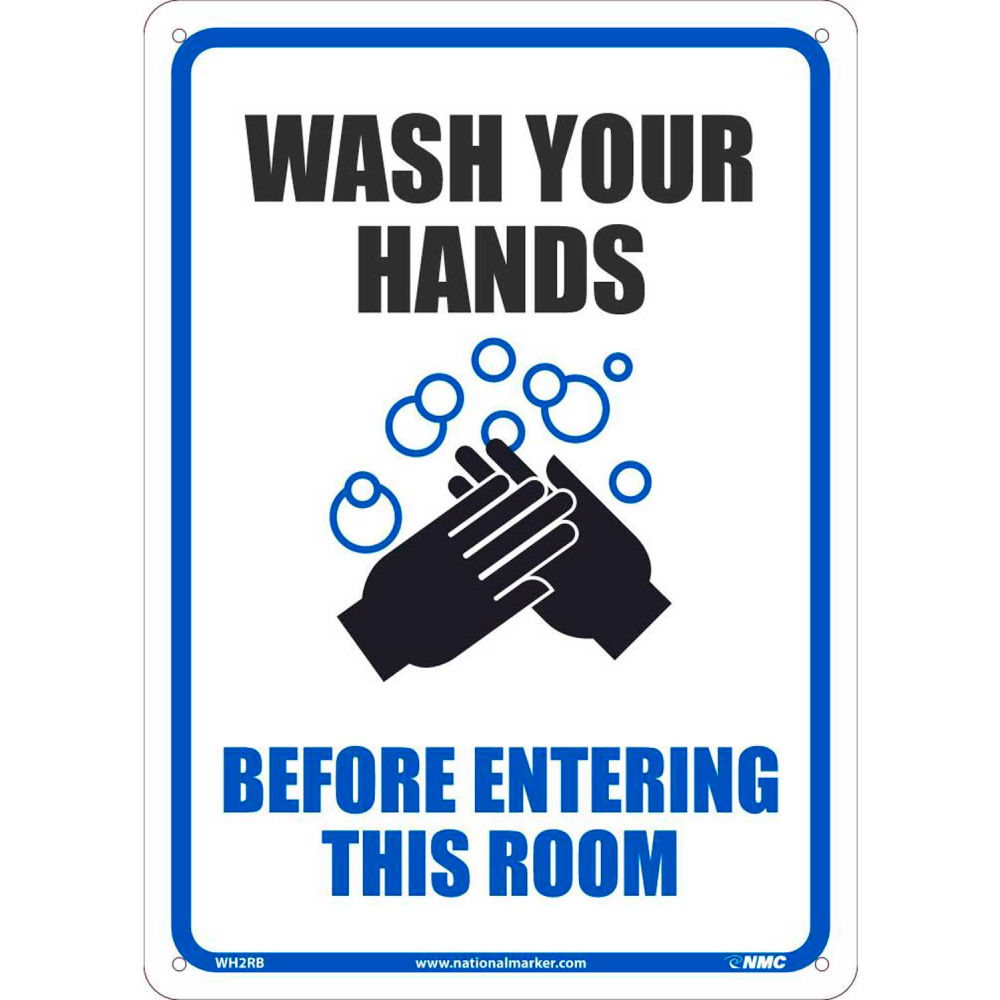 B2354856 Wash your Hands Before Entering this Room Sign - 10 x 14 in. Plastic