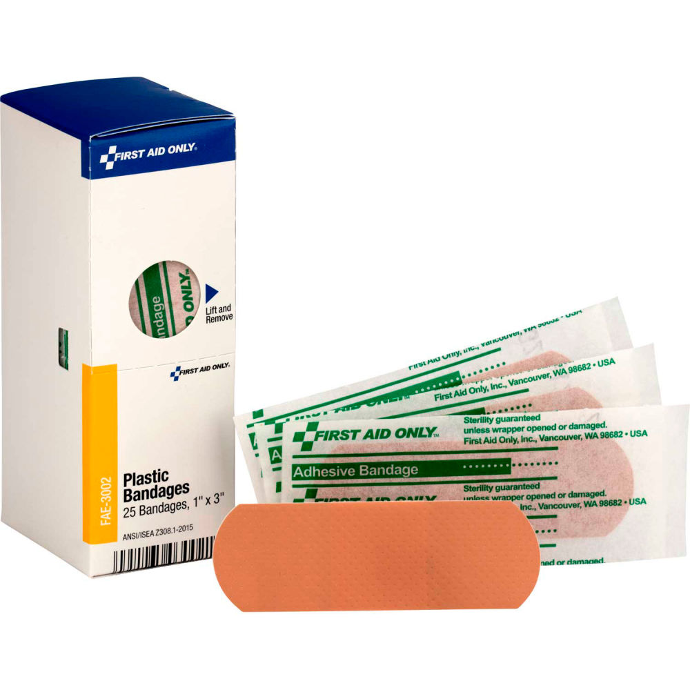 Picture of Acme United B2335335 First Aid Only FAE-3002 Smart Compliance Refill 1 x 3 in. Adhesive Bandages - Plastic - 25 per Box