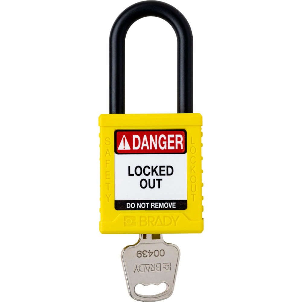 B3113114 Safety Lockout Padlock - Keyed Different 1.5 in. Plastic & Nylon, Yellow