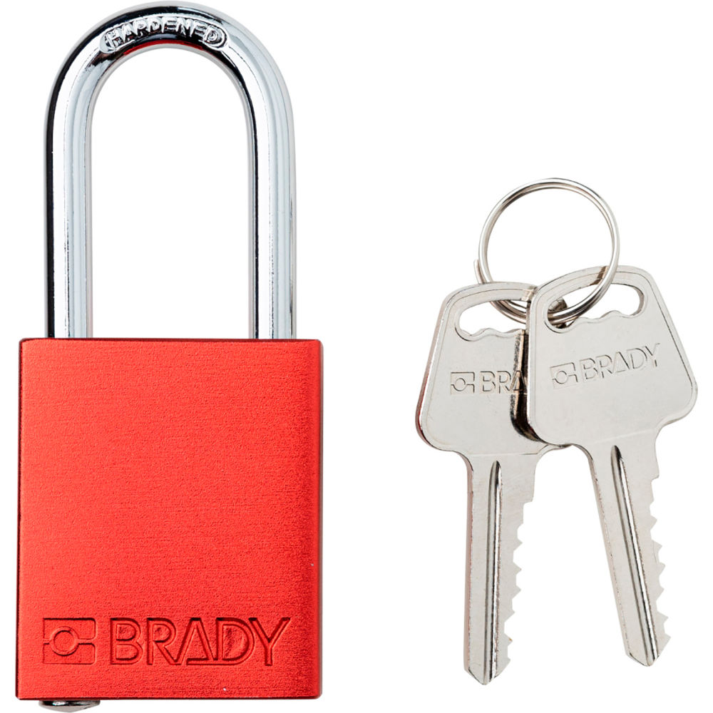 B3113132 Safety Lockout Padlock - Keyed Different 1.5 in. Aluminum & Steel, Red