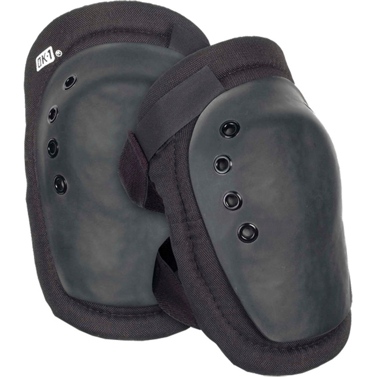 Knee Pad, Hard Shell, Foam Pad, Plastic Cap, hook-and-loop Closure, 1 Straps, Black, Universal