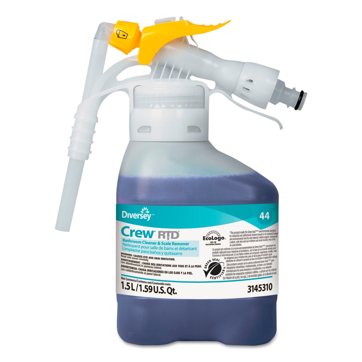Picture of United Stationers Supply B3178506 Diversey Crew Bathroom Cleaner & Scale Remover - Surfactant Scent - 50.7 oz Spray Bottle - Purple - Case of 2