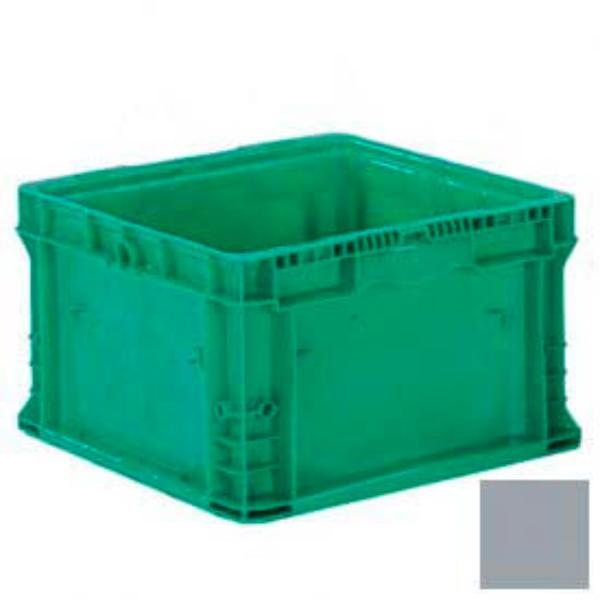 B649605 Polyethylene ORBIS Stakpak Modular Straight Wall Container - 16 x 15 x 9.5 in. - Gray