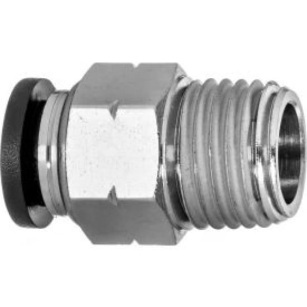 B2300974 Push to Connect Tube Fitting - Nylon Plastic - Straight Adapter - 12 mm Tube x 0.5 in. NPT Male - Pack of 5