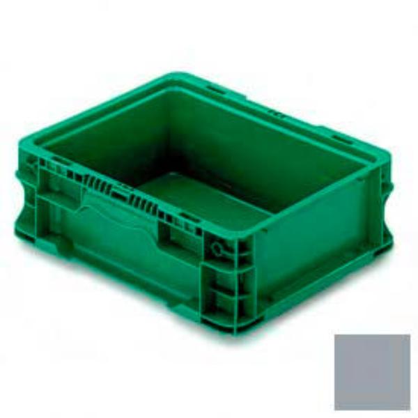 B649540 Polyethylene ORBIS Stakpak Modular Straight Wall Container - 12 x 15 x 5 in. - Gray