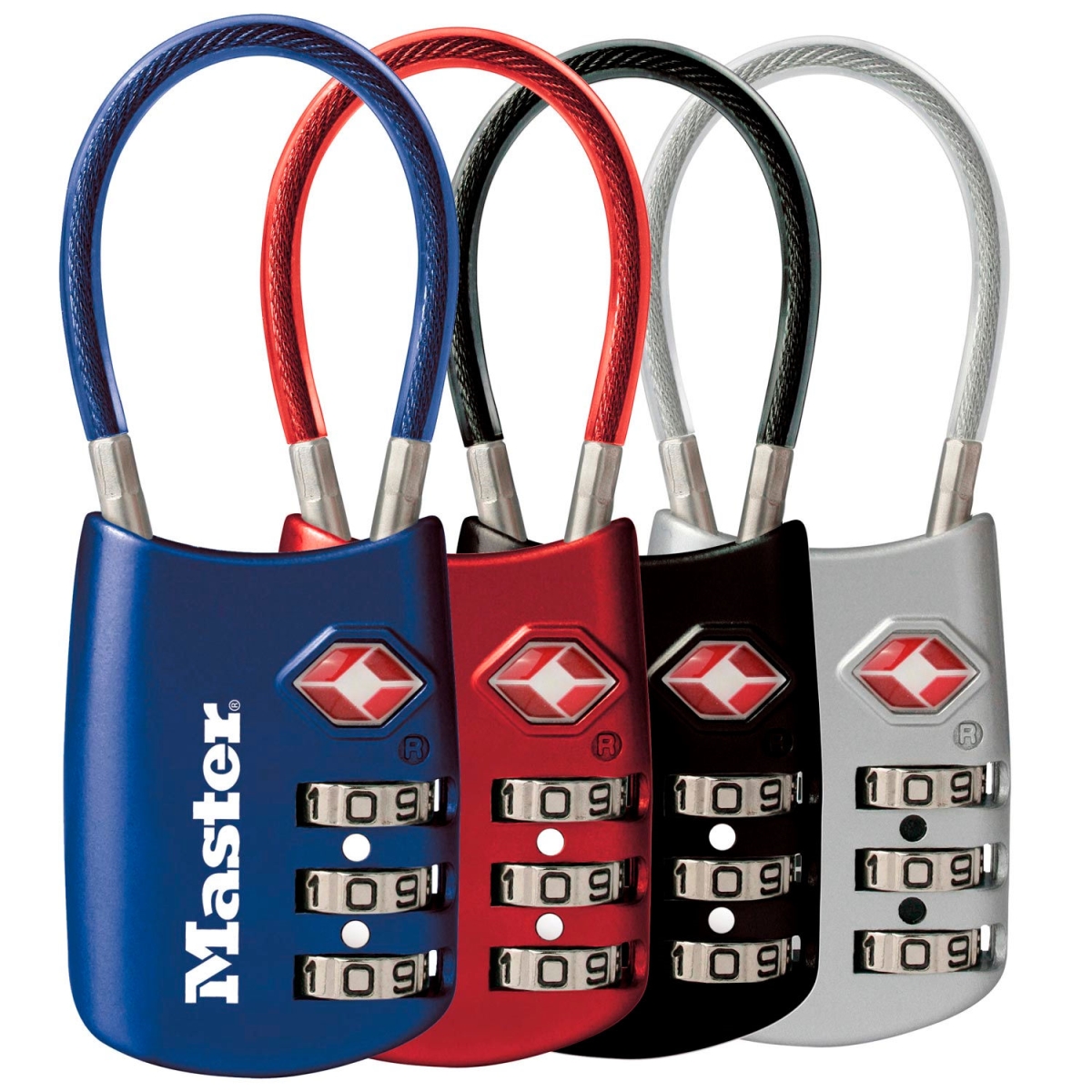 443251 No. 4688D TSA-Accepted Luggage Combination Padlock - Assorted Color - Pack of 2