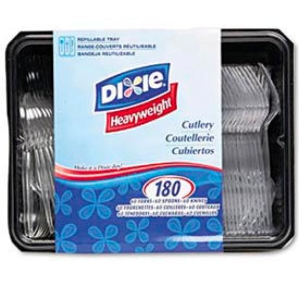 Picture of Dixie Food Service B29481 DXECH0180DX7 - Crystal Cutlery Combo - Polystyrene - Clear - 180 per Box