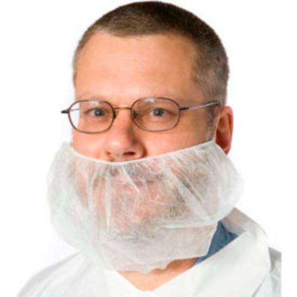 B761002 Beard Covers - Polypropylene - White - Extra Large - 100 Per Bag - 10 Bags Per Case