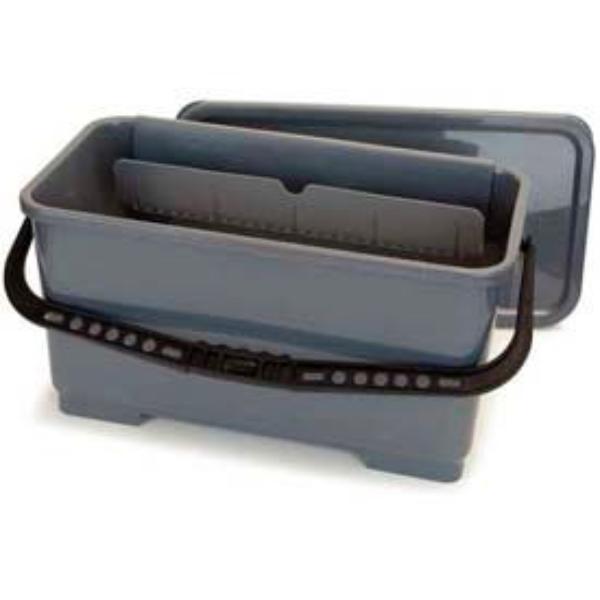 B642103 363301923 Rectangular Micro Fiber Squeegee Bucket - 18 in. - Gray