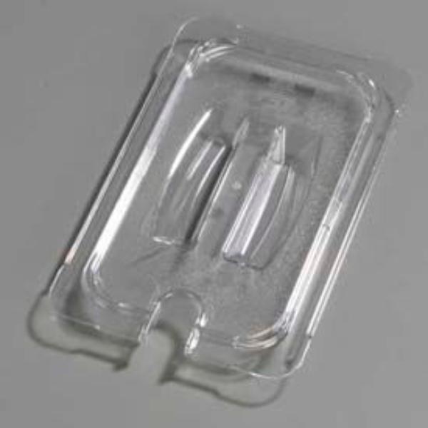 Picture of Carlisle Sanitary Maintenance B637864 Topnotch Universal Handled Notched Lid - 10.38 x 6.375 in.- Clear