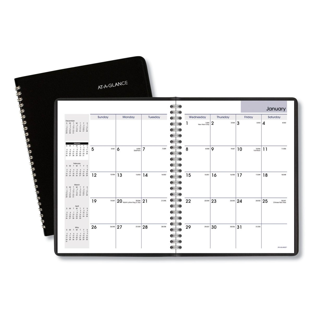 B1250144 DayMinder Monthly Planner with Notes Column - Ruled Blocks - 8.75 x 7 in. - 2025