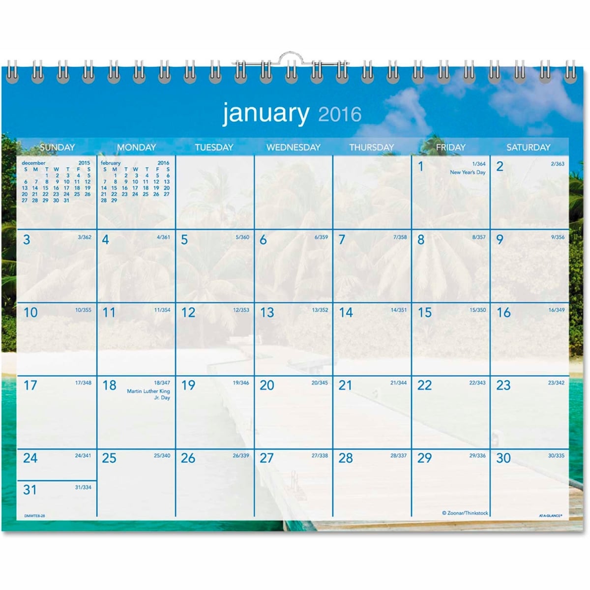 B1601673 Tropical Escape Wall Calendar - 15 x 12 in. - January to December - 2025