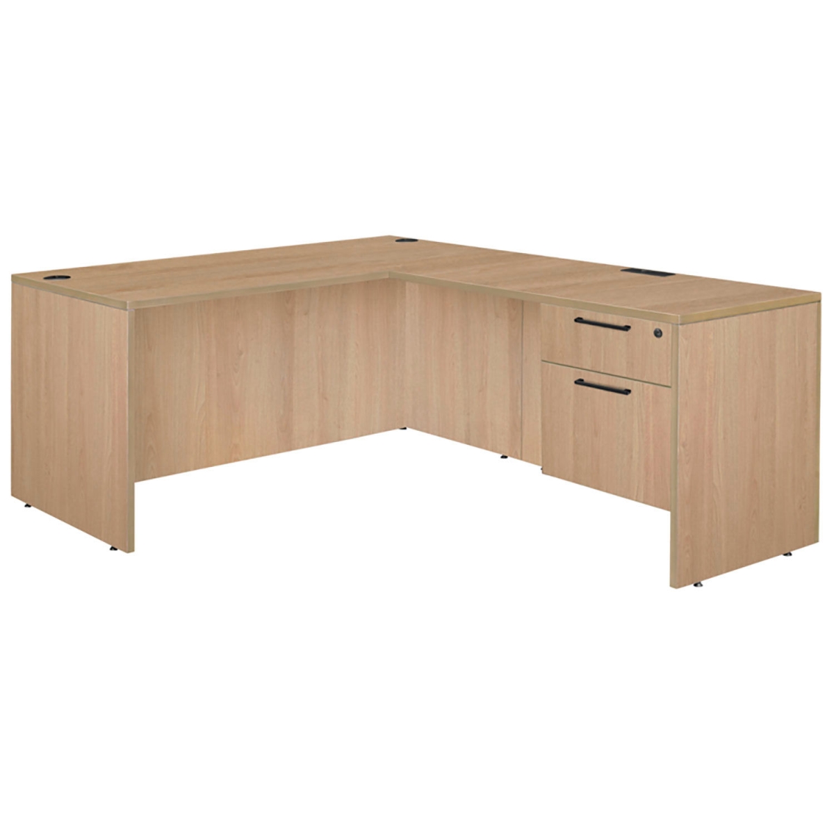 Legacy L-Shaped Desk - Noble Oak - 60 x 77 x 29 in. - Ergonomic Design