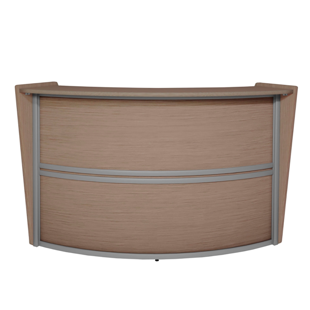 Picture of Regency Seating B3177067 Marque Single Unit Reception Curved Desk Workstation - 72 x 32 x 45.5 in. - Noble Oak
