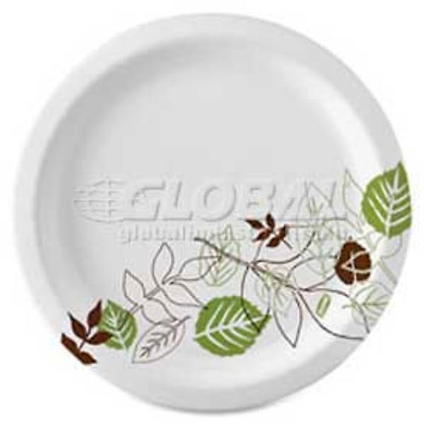 Picture of Dixie Food Service B916699 DXESXP10PATHPK - Pathways Paper Plates - 10.125 in. Dia. - Green, Burgundy & White - 125 per Pack