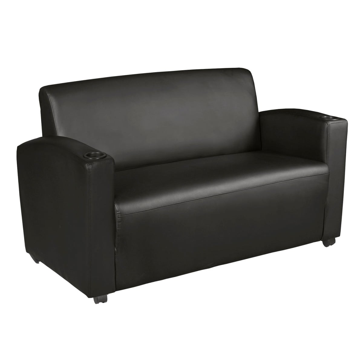 Supernova Lounge Loveseat - Black - 56 x 29 x 33 in. - Cushioned Comfort