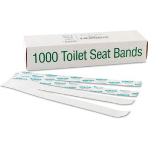 Picture of United Stationers Supply B2685025 Bagcraft Sani-Shield Printed Toilet Seat Bands - 16 x 1.5 in. - White - 1000 per Case