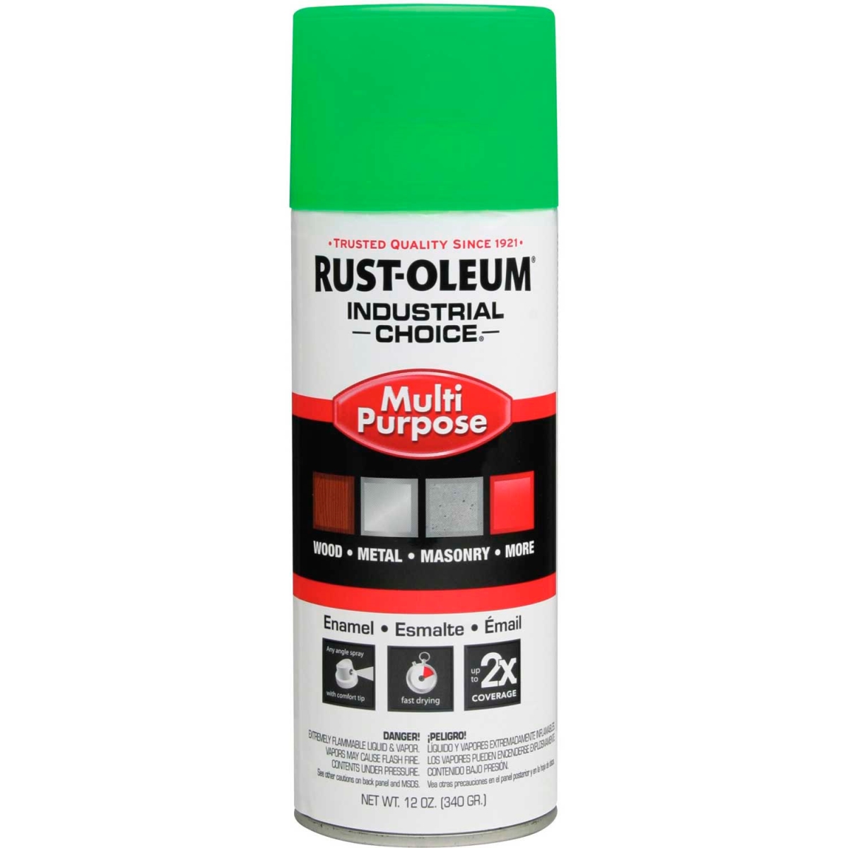 B686510 Industrial 1600 System Gen Purpose Enamel Aerosol - Fluorescent Green - 12 oz - 1632830