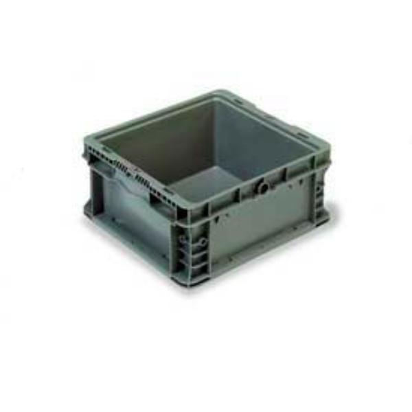 B649796 Polyethylene ORBIS Stakpak Modular Straight Wall Container - 12 x 15 x 7.5 in. - Gray
