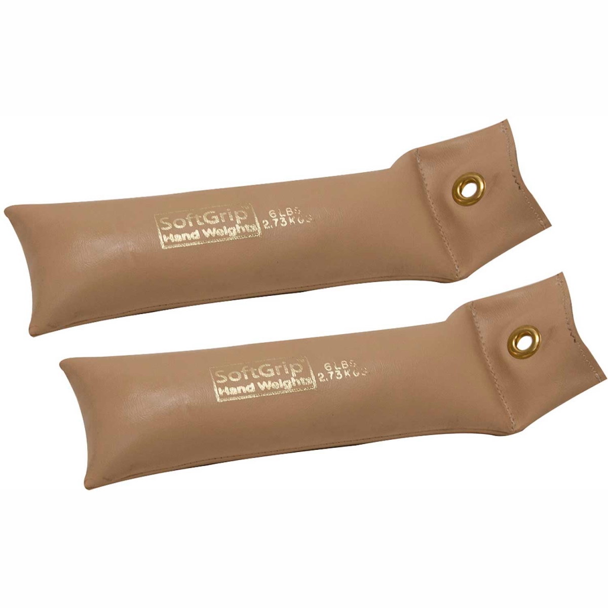 B2192597 CanDo SoftGrip Hand Weight - Tan - Pack of 2 - 6 lbs