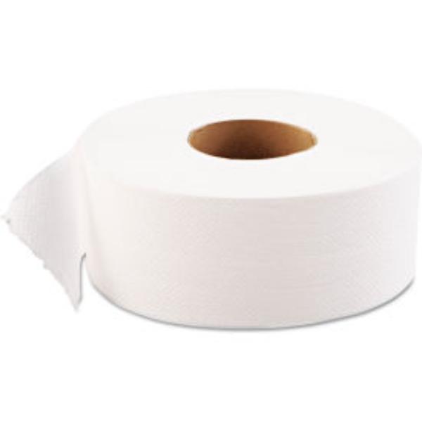 Picture of United Stationers Supply B2686432 JRT Jumbo Bath Tissue - Septic Safe - 1-Ply - White - 9 in. - 1200 ft. - 12 Rolls per Case