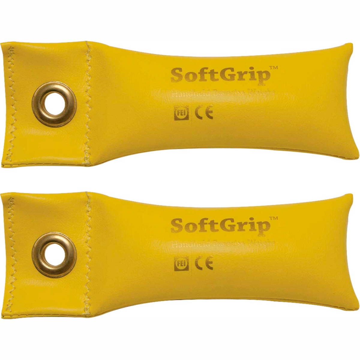 B2192681 CanDo SoftGrip Hand Weight - Yellow - Pack of 2 - 1 lbs