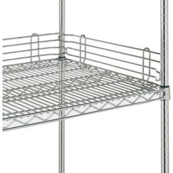 Metro 5418500 4 x 18 in. Shelf Side Ledge for Open Wire Shelving - Silver