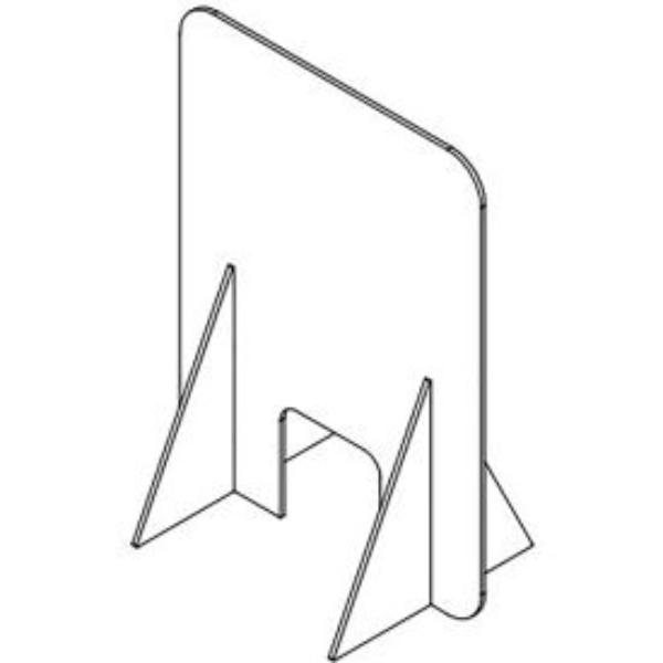 B2371354 PD-110 Plastic Dividers with Small Centered Opening Freestanding - 36 x 36 in. - Clear