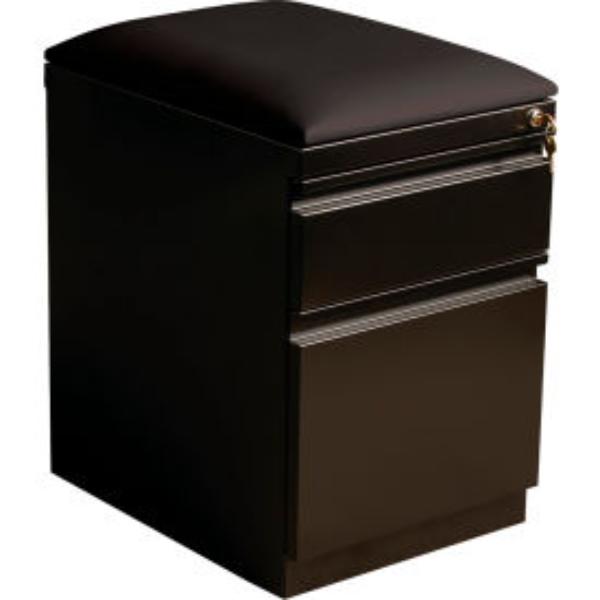 B2372953 20 in. Deep Mobile Pedestal Box & File with Seat Cushion - Black