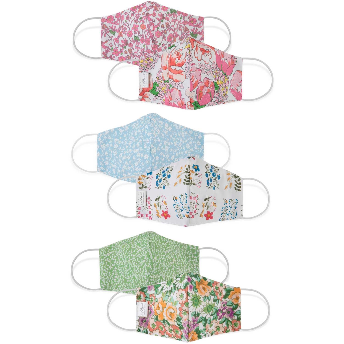 708518L Cloth Face Mask - Reusable & Washable - 3-Layer Contour - Reversible - Floral - Assorted Color - Large - Pack of 3