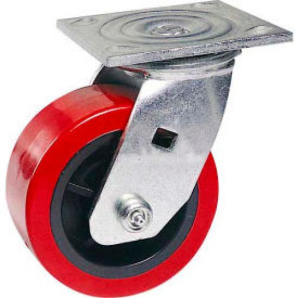 Picture of Casters Wheels & Industrial Handling 906247 Faultless Swivel Plate Caster 1498-6 - 6 in. Polyurethane Wheel