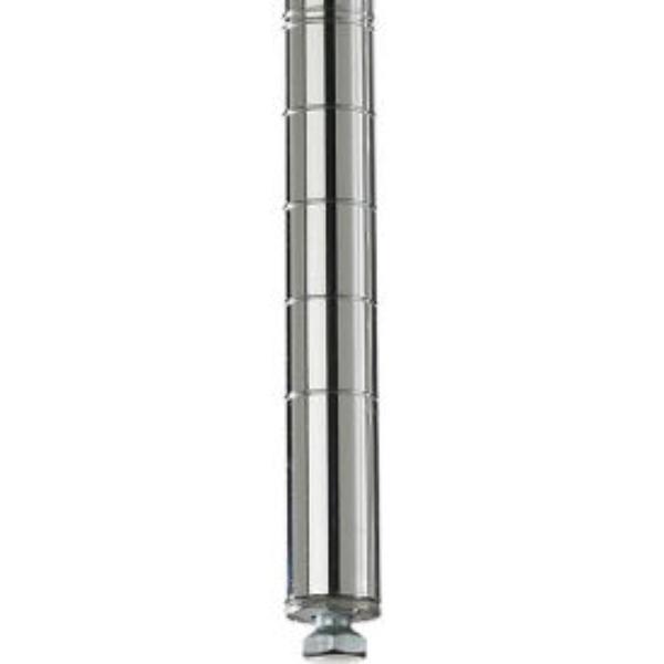 Metro 63P 62 7/16 Super Erecta Shelving Post w/ 2 Number Increments, Chrome, Chrome Finish, Silver