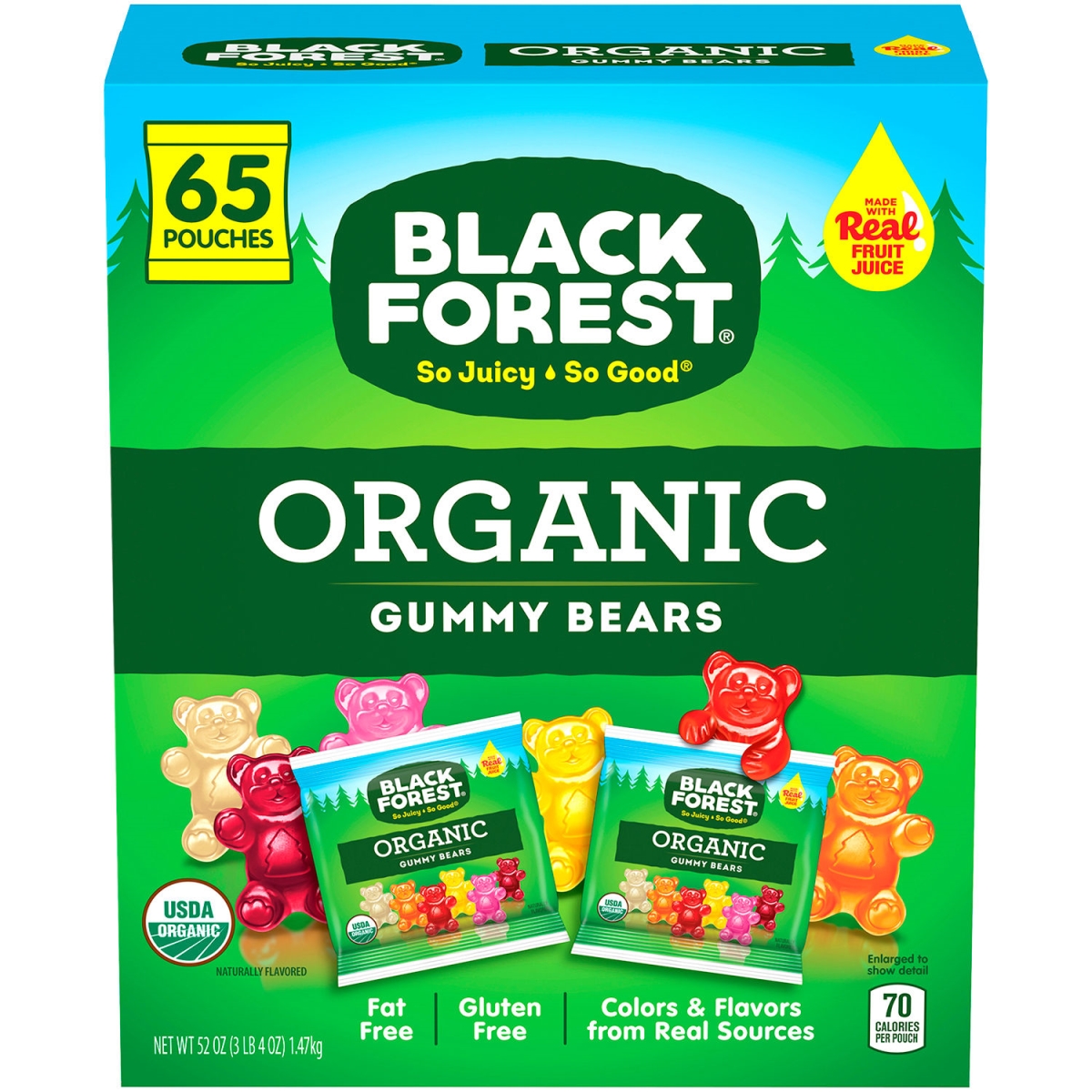 Picture of Green Rabbit Holdings B2946235 0.8 oz Forest Organic Gummy Bears - Black - 65 Count