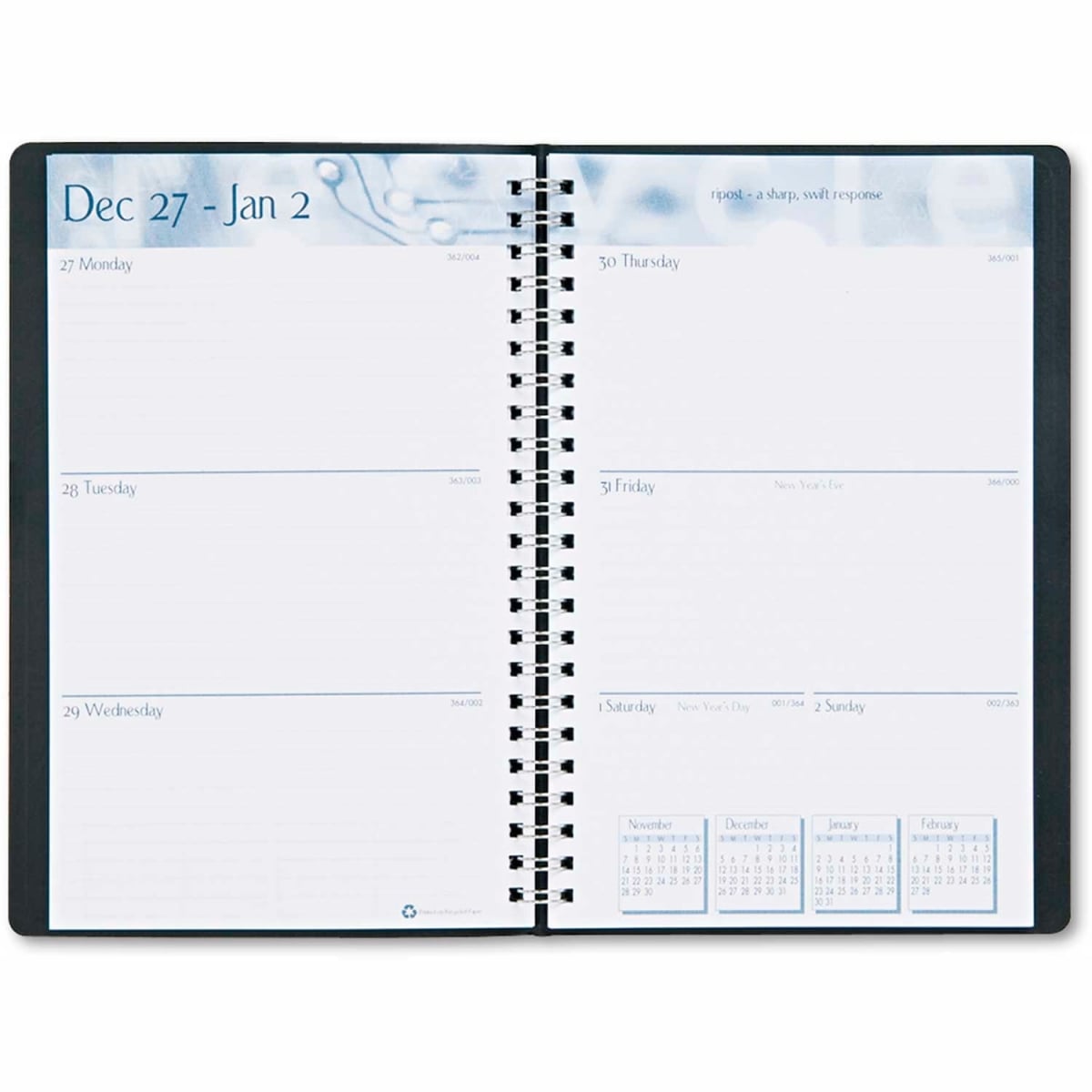 B1599736 2023-2024 Recycled Academic Weekly & Monthly Appointment Book & Planner - Black