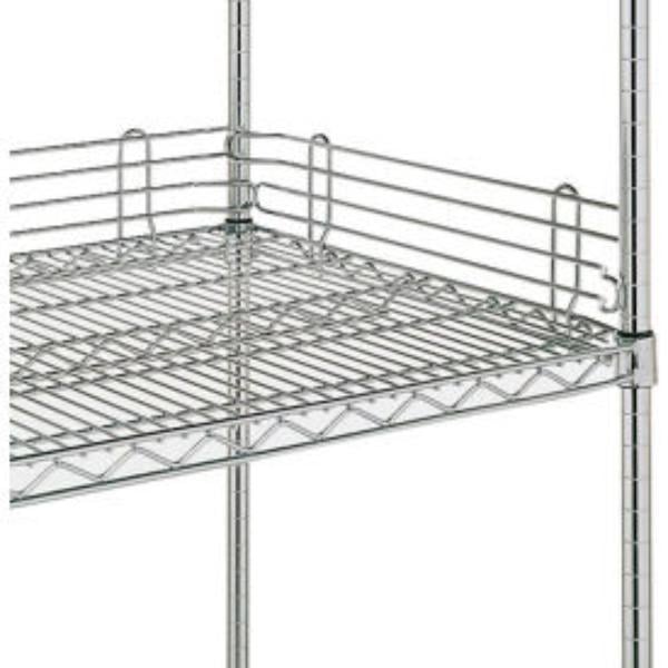 Metro 5419100 4 x 24 in. Side & Back Shelf Ledge for Open Wire Shelving - Silver