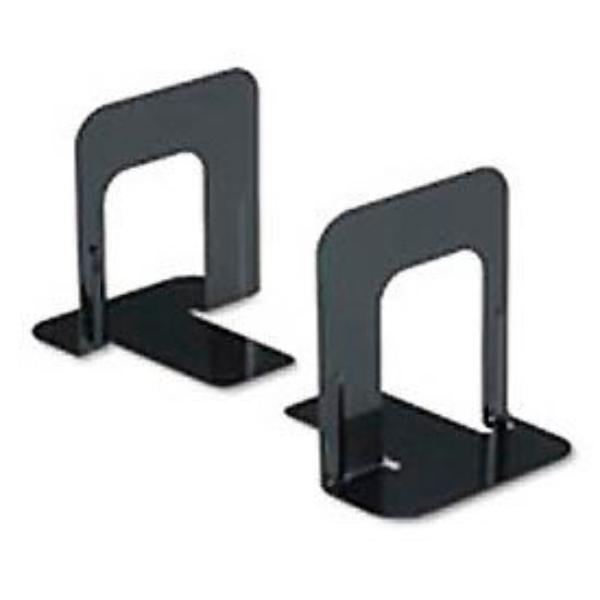 B51895 Standard Deluxe Metal Bookends - Nonskid Padded Base - Black Enamel