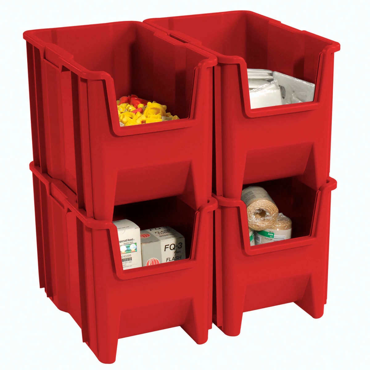 6096002 Plastic Giant Hopper Bin - 17.5 x 10.875 x 12.5 in. - Red