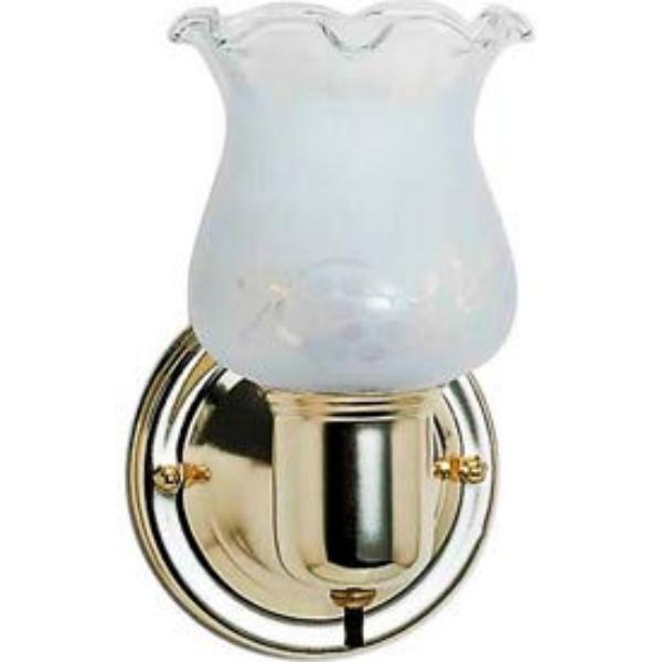 B439810 77-120B 1 Light - 5 in. - Vanity with Frosted Grape Shade & On-Off Switch Polished Brass