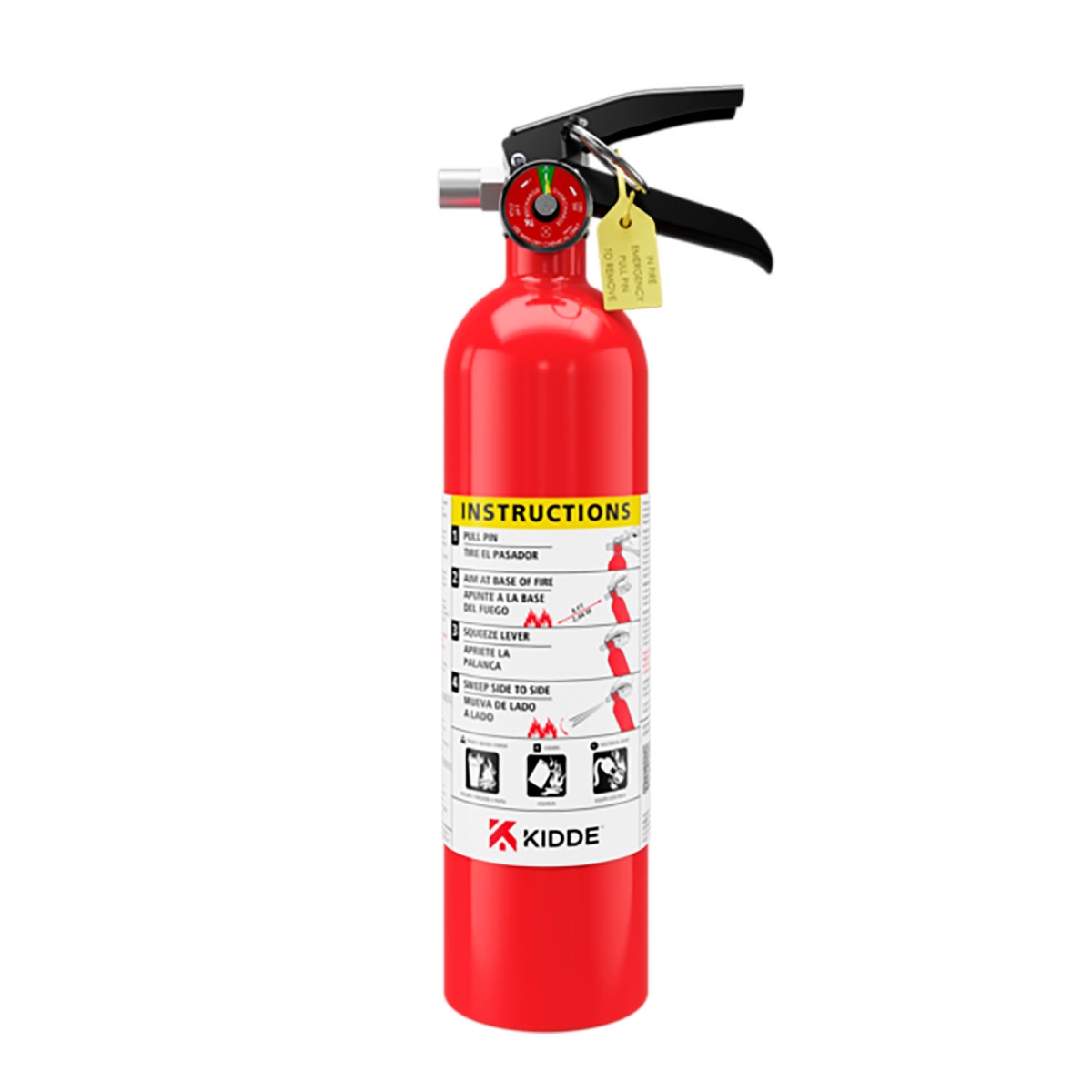 B3172774 Pro Dry Chemical Fire Extinguisher with Metal Strap Bracket - Wall Mount - Type ABC - Red - 2.5 lbs -  Kidde Fire Equipment