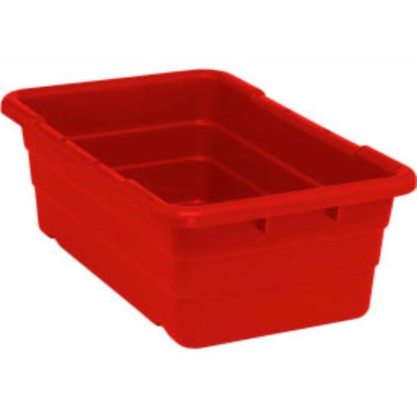 Cross Stack Storage Container, 9.8 gal, 25-1/8 in L x 16 in W x 8-1/2 in H, Red, Polypropylene