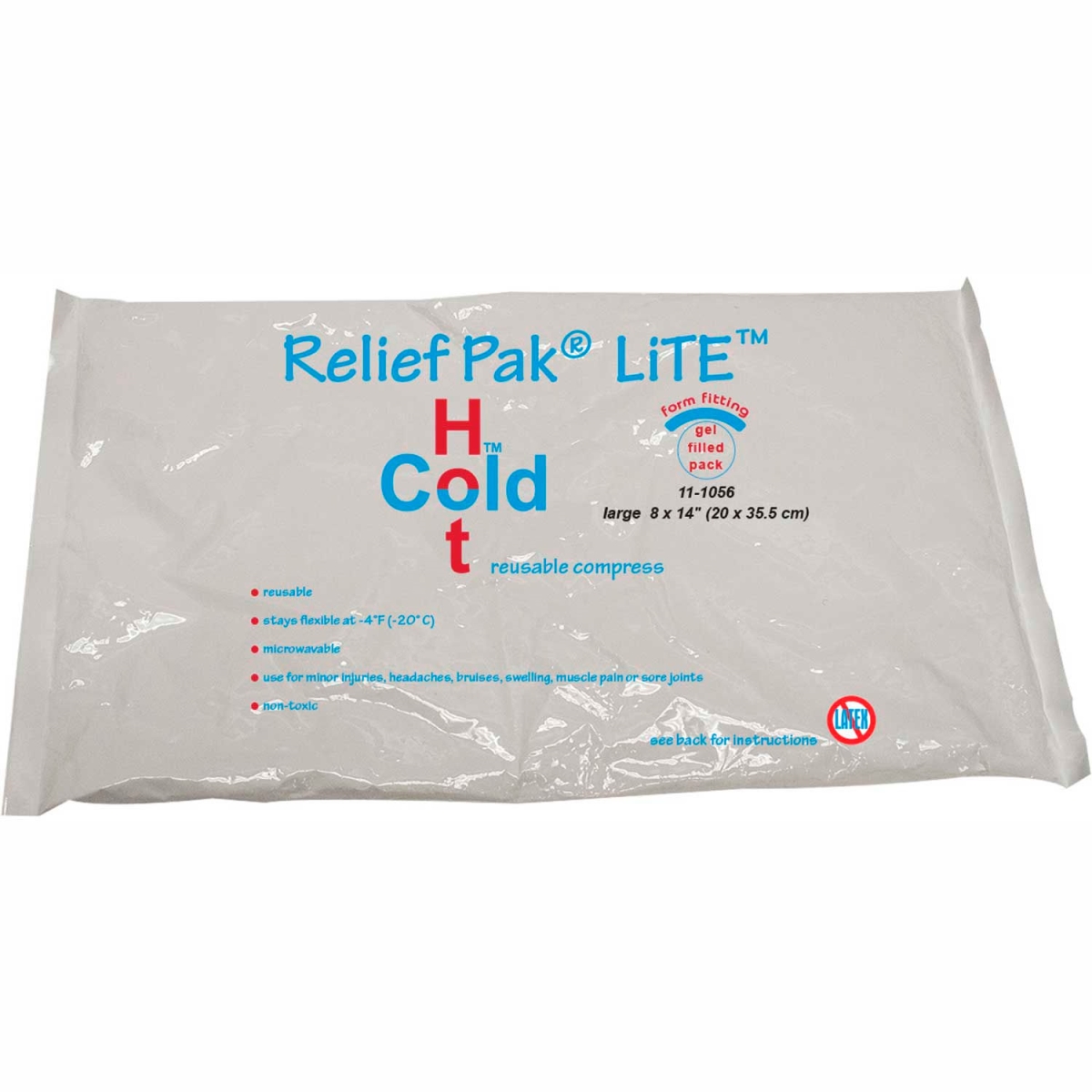 B2194313 Relief Pak LiTE Reusable Hot & Cold Pack - White - 8 x 14 in. - Case of 12