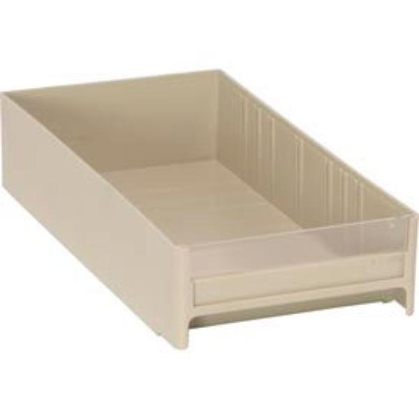 Interlocking Storage Bin, Polystyrene, Ivory, 2-1/2 in H, 5-5/8 in W, 11 in L